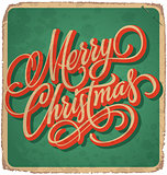 MERRY CHRISTMAS hand lettered vintage card (vector)