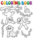 Coloring book monkey theme 1
