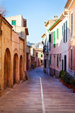 Narrow street in the Mediterranean town 