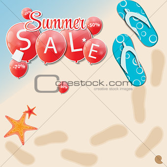 Summer Sale Concept. Vector Illustration.