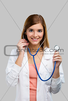 Beautiful young female doctor