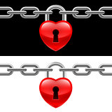 Heart lock with chain
