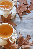 Autumn tea background