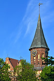 Tower Koenigsberg Cathedral. Symbol of Kaliningrad, Russia