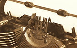 Old typewriter with paper