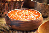 baked beans in a bowl