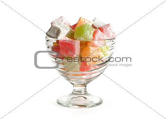 Turkish delight isolated on white