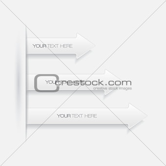 Set of paper arrow banners. Vector illustration.