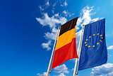 Belgium and European Union Flags