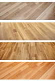 Set of banners with new oak parquet texture