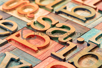 letterpress wood type abstract