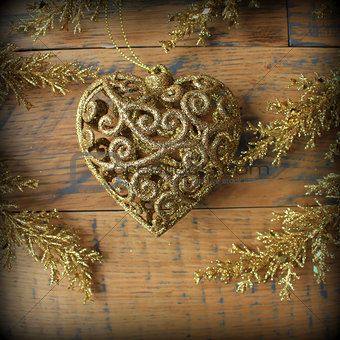Christmas decoration- golden heart