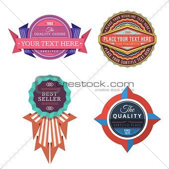 set of vector logo retro labels and vintage style banners