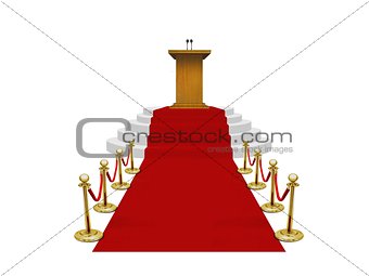 Podium on Stage with Red Carpet