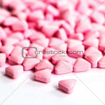 pile of medicinal pink pills