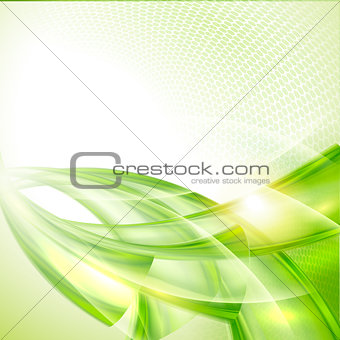 Abstract green wave background