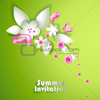 Abstract paper spring flowers