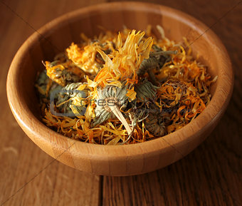 Dried herbal calendula flowers