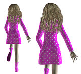 3D Woman in Pink Coat
