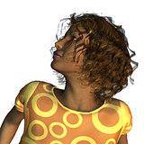 Dark skinned woman in yellow wear