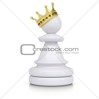Pawn with gold crown