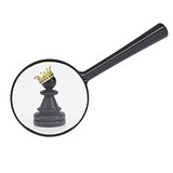 Black pawn with gold crown