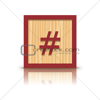 Vector grid sign wooden alphabet block