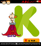 letter k for king cartoon illustration