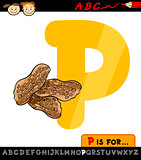 letter p with peanuts cartoon illustration