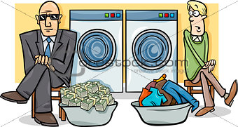 money laundering cartoon illustration
