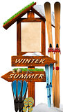 Summer Winter Wooden Signage