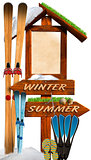 Winter Summer Wooden Signage