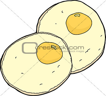 Isolated Fried Eggs