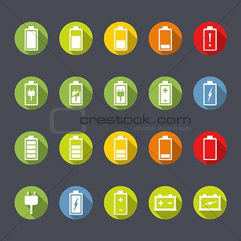 Battery Icons Flat Design