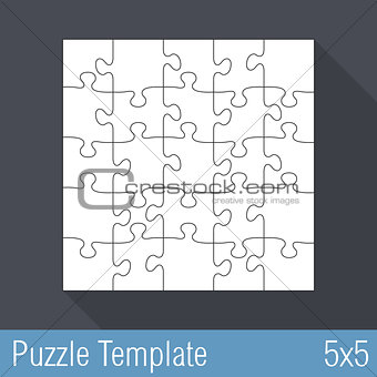 Jigsaw Puzzle Template 25 Pieces