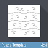 Jigsaw Puzzle Template 16 Pieces