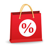 Shopping Bag with Percent Sign