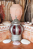 Clay pot and lantern