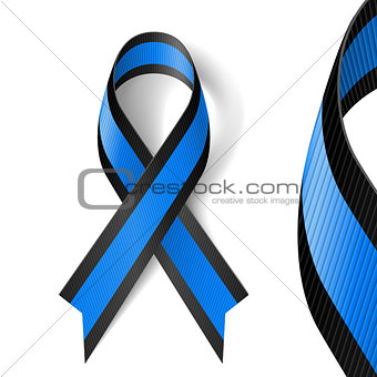 Blue and black ribbon