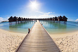 beautiful beach and water villa.maldives