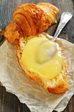 Croissant with custard.