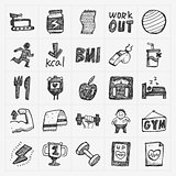 Doodle fitness icons