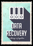 Data Recovery on Blue in Flat Design.