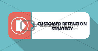 Customer Retention Strategy on Turquoise in Flat Design.