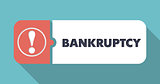 Bankruptcy on Turquoise in Flat Design.