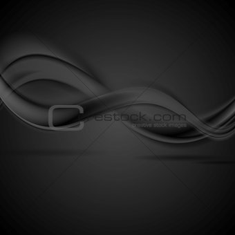 Abstract black smooth waves design