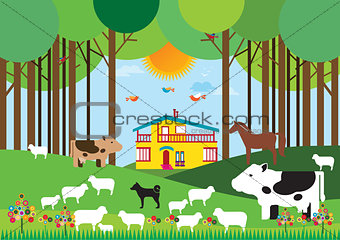 Farm in the forest