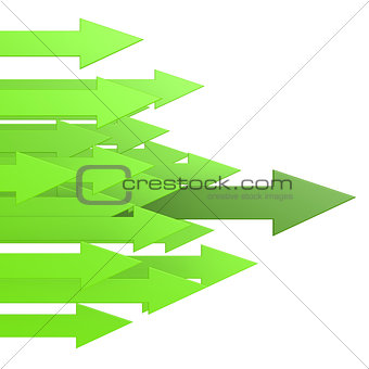 Green leading arrow