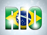 Brasil 2014 Letters with Brazilian Flag