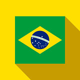 Brazil 2014 Flat Icon with Brazilian Flag
